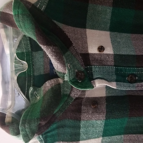 Faded Glory - Button down shirt, Size - L, Color - Green with square pattern - Picture 7 of 10